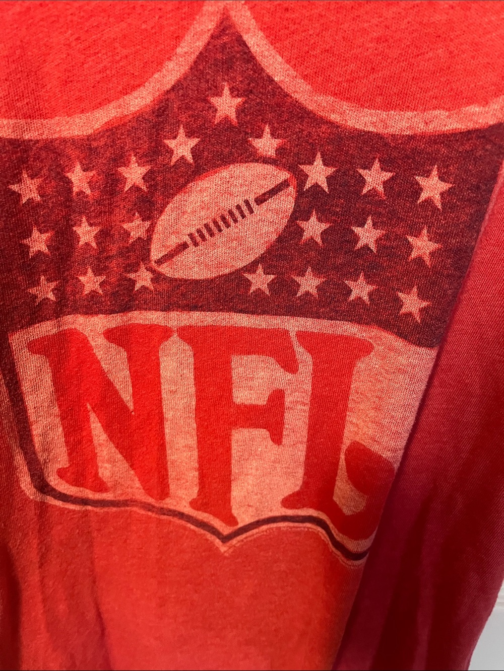 Junk Food Clothing Red NFL Shield Graphic Tee - Faded Vintage Look - Picture 3 of 4